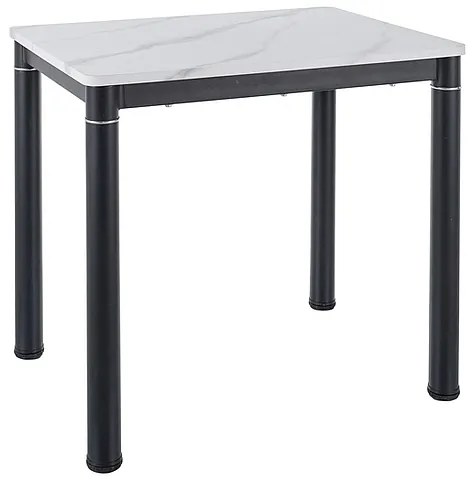 STÓŁ DAMAR BIAŁY EFEKT MARMURU/CZARNY MAT 80X60 DIOMMI-80-3609