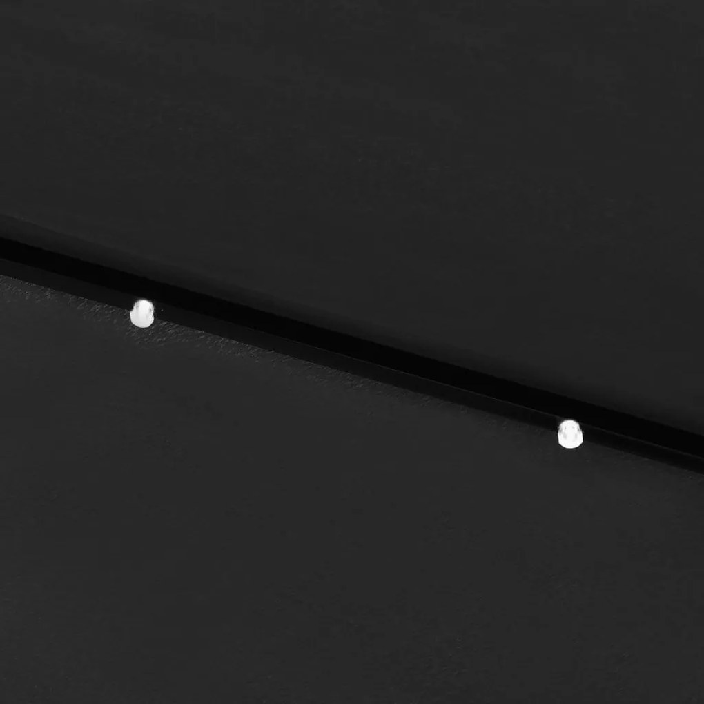 Ομπρέλα Μαύρη 2 x 3 μ. με LED και Ατσάλινο Ιστό - Μαύρο