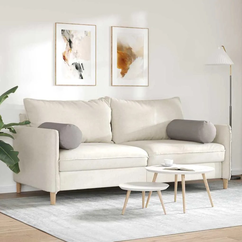 vidaXL Μαξιλάρια Στήριγμα 2 pcs Taupe Ø 25 x 70 cm ύφασμα