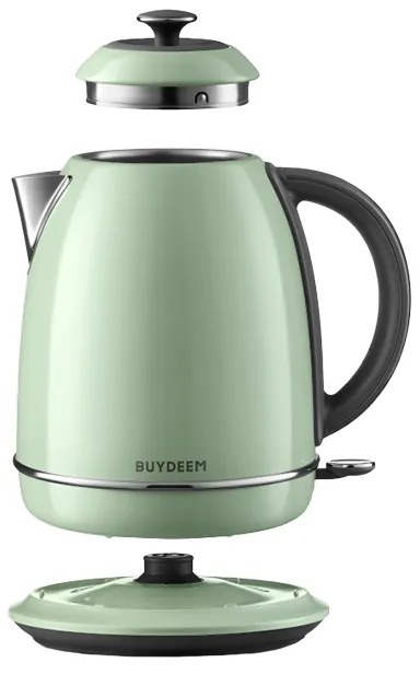 Ηλεκτρικός βραστήρας BUYDEEM K640, 2400W, 1.7 l, προστασία ξηρού βρασμού, χωρίς BPA, LED, ανοιχτό πράσινο
