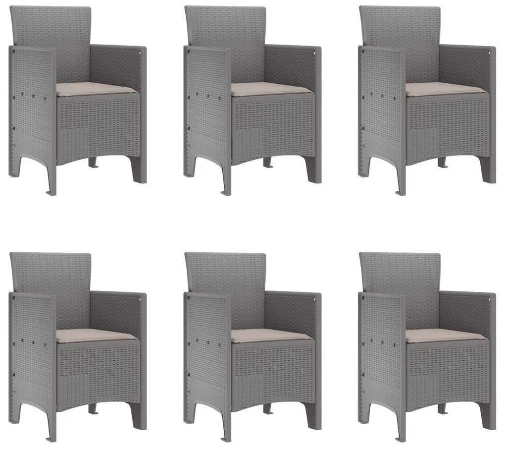 vidaXL Σετ Τραπεζαρίας Κήπου 7 pcs Ανοιχτό γκρι 200 x 100 x 73 εκ.
