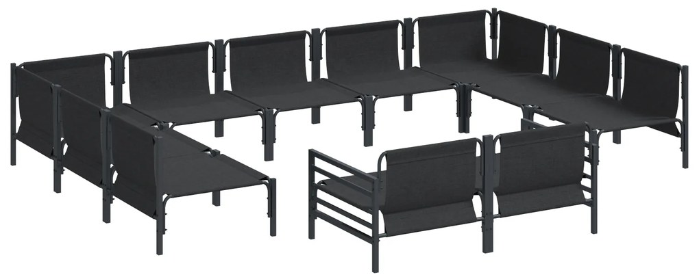 vidaXL Σετ Καναπέ Κήπου 11 pcs Ανθρακί Ατσάλι