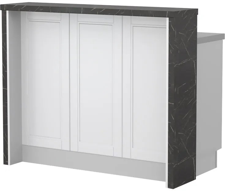 Πάγκος νησίδας Tahoma-Μήκος: 120 εκ.-Λευκό ματ-Black Stone