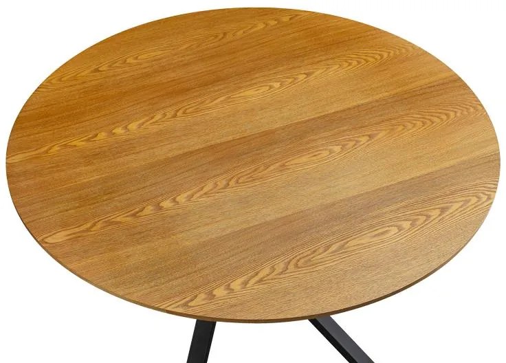 Tραπέζι Cerco sonoma mdf και μαύρο μεταλλικό πόδι Φ120x75εκ 120x120x75 εκ.