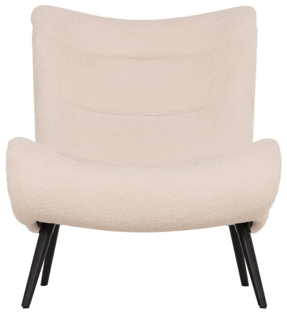 Πολυθρόνα BRYM C9605.06 Εκρού Μπουκλέ Ύφασμα με Μαύρα Ξύλινα Πόδια 97x80x100Υ εκ. 97x80x100 εκ.