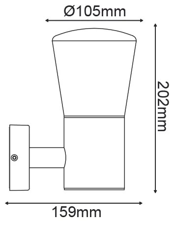 E27 WALL LUMINAIRE 230V AC DARK GREY IP54 MAX.40W - LG5951G