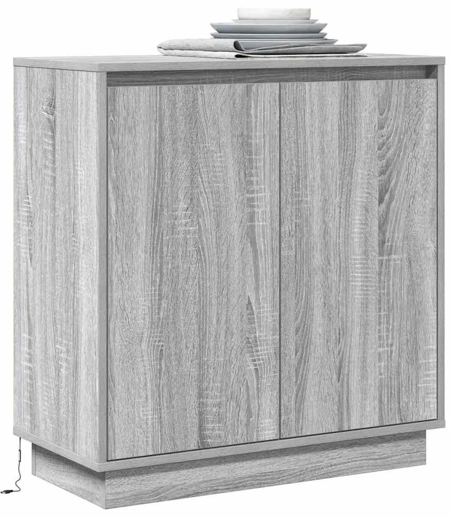 vidaXL Κομοδίνο Γκρίζο Σονομα 71 x 34.5 x 75 εκ. Επεξεργασμένο ξύλο