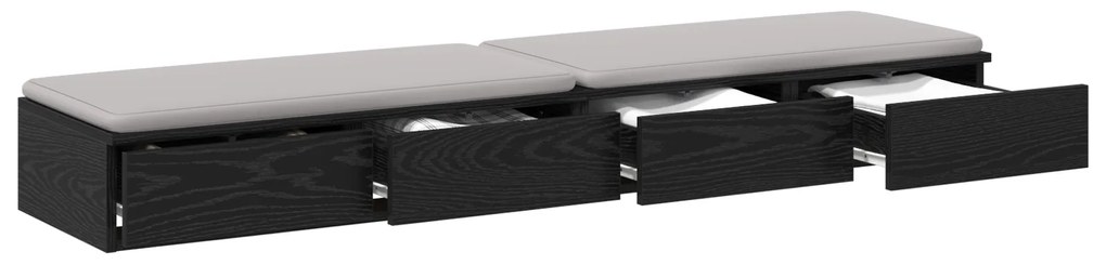 vidaXL Συστήματα Συρταριών Μαύρο Δρυς 160x36,5x16,5 εκ Επεξεργασμένο Ξύλο