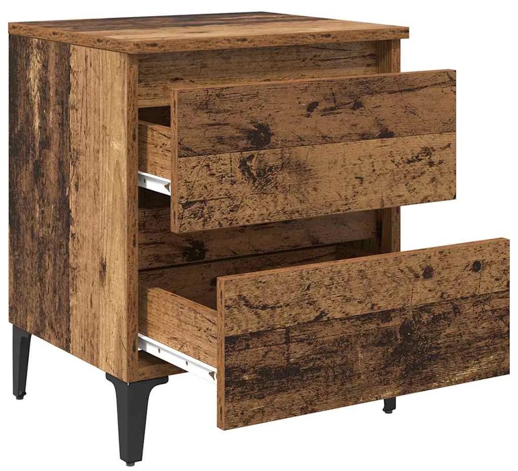 vidaXL Κομοδίνο 2 pcs Παλαιό ξύλο 40 x 35 x 50 εκ. Επεξεργασμένο ξύλο