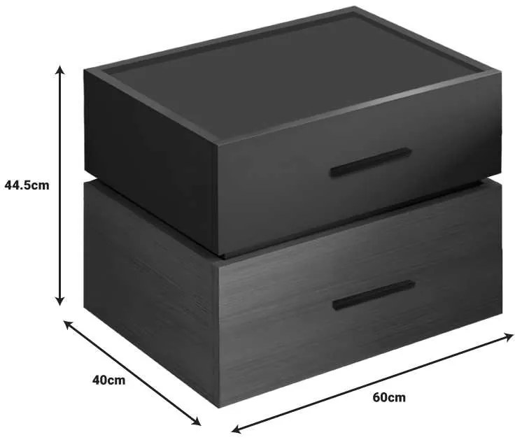 Κομοδίνο Sonlen pakoworld mdf σε sonoma-ανθρακί απόχρωση 60x40x44.5εκ
