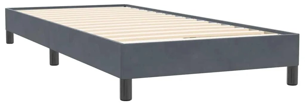 Κρεβάτι Boxspring χωρίς Στρώμα Σκούρο Γκρι 90x220 εκ. Βελούδινο - Γκρι