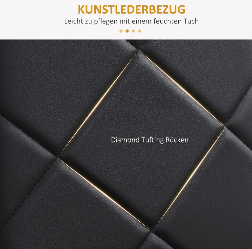 HOMCOM Σετ 4 καρεκλών τραπεζαρίας, μοντέρνος σχεδιασμός, 41 cm x 50 cm x 97 cm, Μαύρο