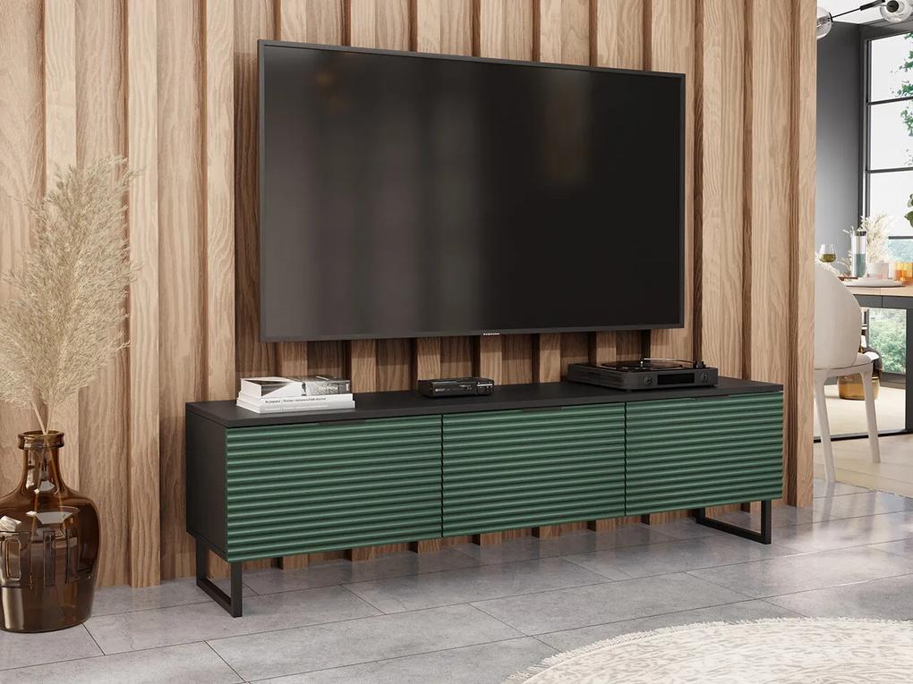 Τραπέζι Tv Sarasota M102, Μαύρο, Πράσινο, 150x40x33cm, 24 kg | Epipla1.gr