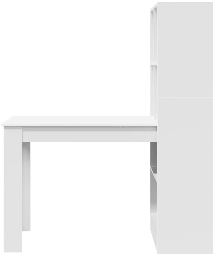 vidaXL Γραφείο Λευκό 122 x 67 x 145 εκ. Μηχανικά ξύλα και Στραθόπλακες
