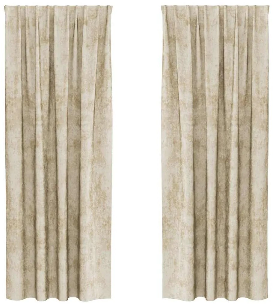 vidaXL Κουρτίνα με κουρτίνες 2 pcs Κρεμ 245 x 140 εκ. Βελούδο