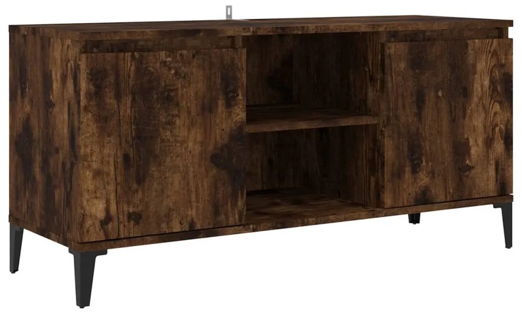 vidaXL Έπιπλο Τηλεόρασης Καπνιστή Δρυς 103,5x35x50 εκ. με Μεταλ. Πόδια