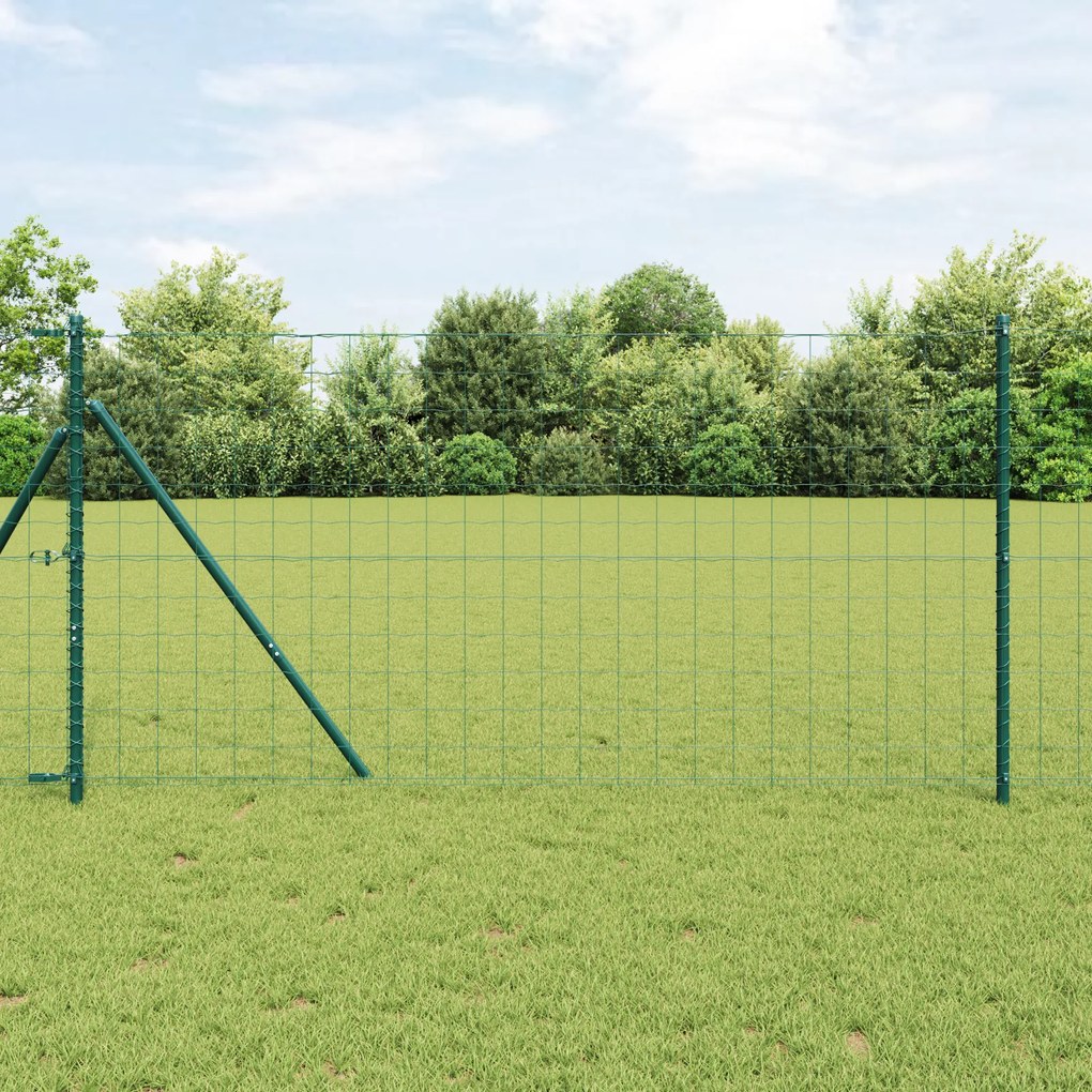 vidaXL Euro Fence με 7 Στήλες 1.4x10 μ Γαλβανισμένος Χάλυβας Πράσινος