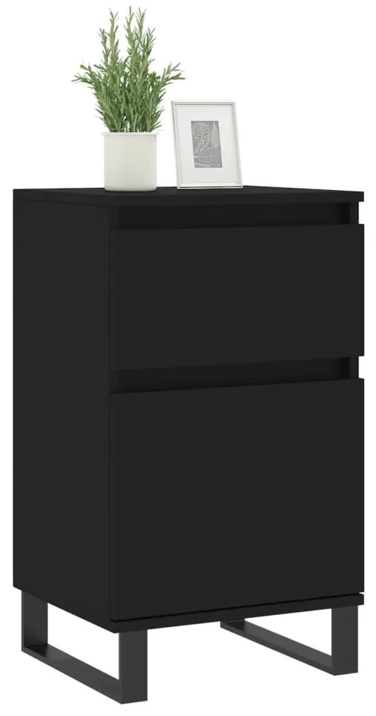vidaXL Ντουλάπια 2 τεμ. Μαύρα 40 x 35 x 70 εκ. από Επεξεργασμένο Ξύλο