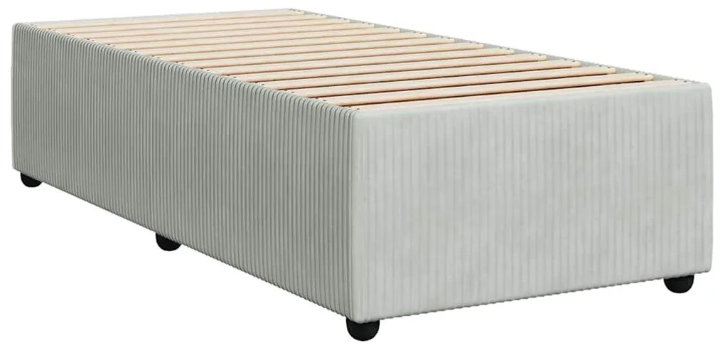 vidaXL Κρεβάτι Boxspring με Στρώμα Ανοιχτό Γκρι 100x200 εκ. Βελούδινο