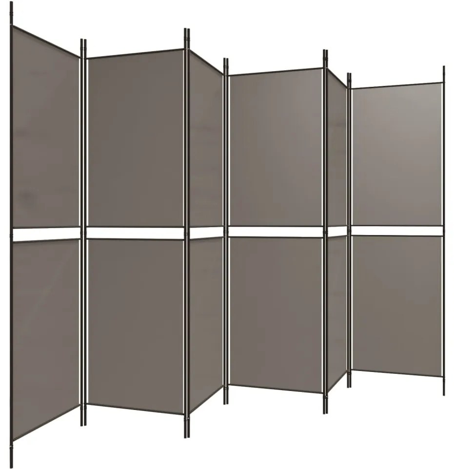 vidaXL Διαχωριστικό Δωματίου με 6 Πάνελ Ανθρακί 300x180 εκ. από Ύφασμα