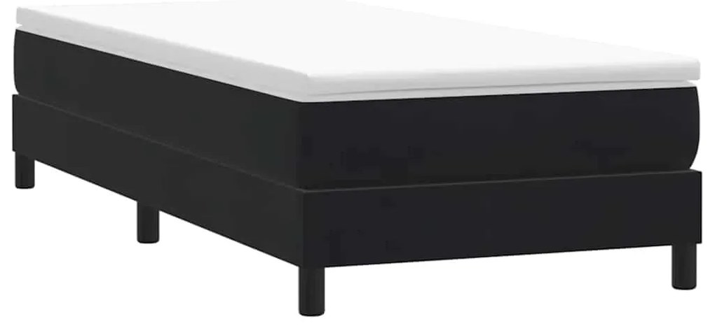 vidaXL Κρεβάτι Boxspring με Στρώμα Μαύρο 90x210 εκ. Βελούδινο
