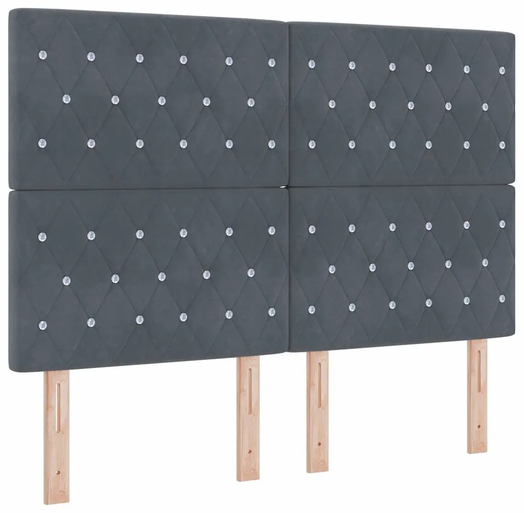 vidaXL Βελούδινο Κεφαλάρι Argyle Σκούρο γκρι 140 cm Βελούδο