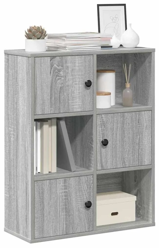Βιβλιοθήκη Γκρι Sonoma 60x24x76,5 εκ. από Επεξεργασμένο Ξύλο - Γκρι