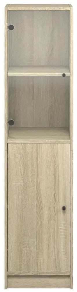 vidaXL Ντουλάπι Sonoma Δρυς 35 x 37 x 142 εκ. με Γυάλινη Πόρτα