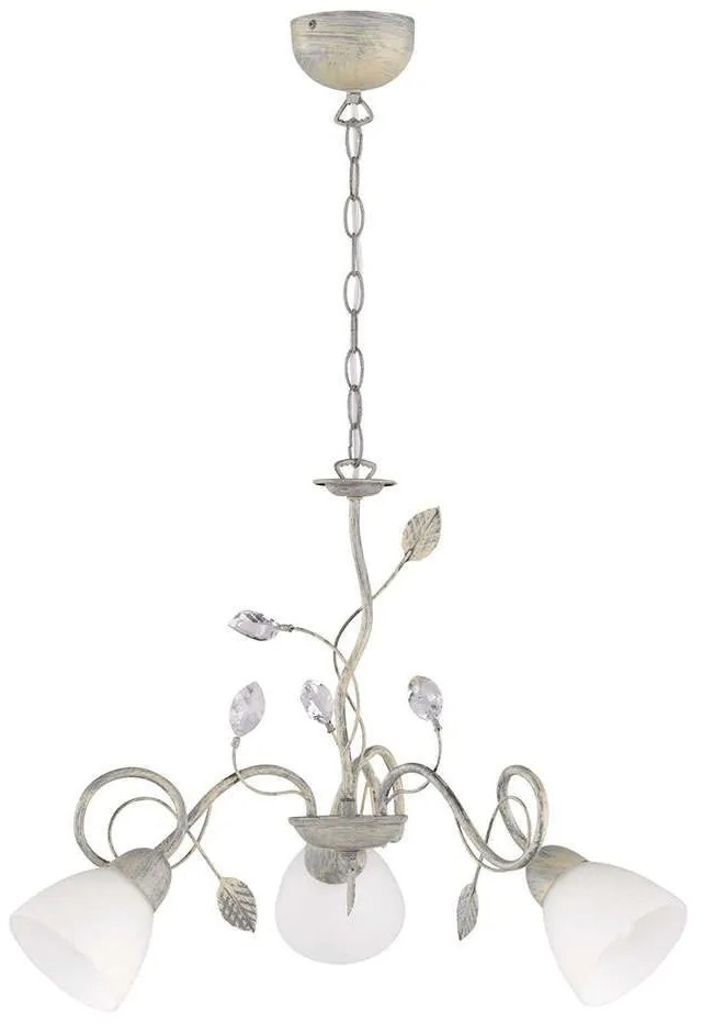 Φωτιστικό Οροφής Traditio 110700361 White-Grey Trio Lighting Μέταλλο,Γυαλί