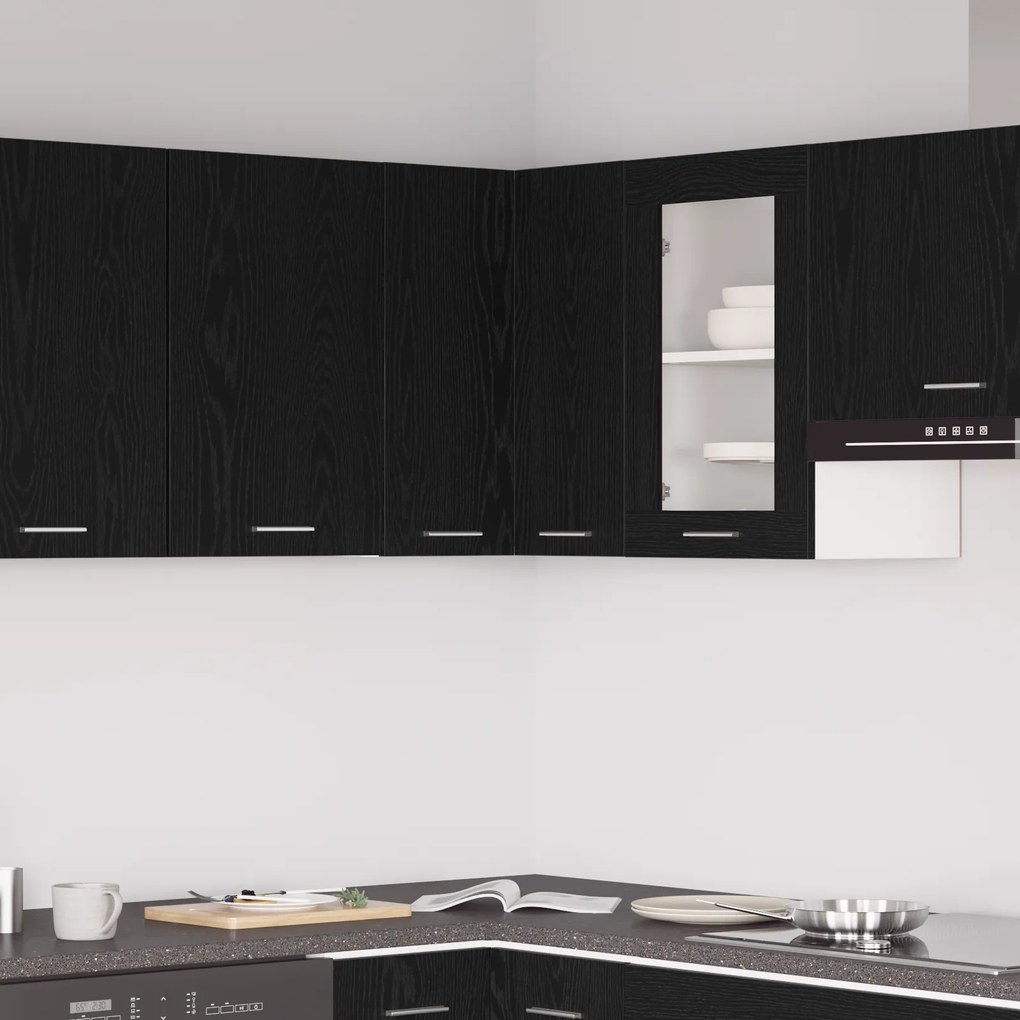 vidaXL Γωνιακός Τοίχου Ντουλάπι - Μαύρη Δρυς - 57 x 57 x 60 εκ - Φτιαγμένο από Ξύλο