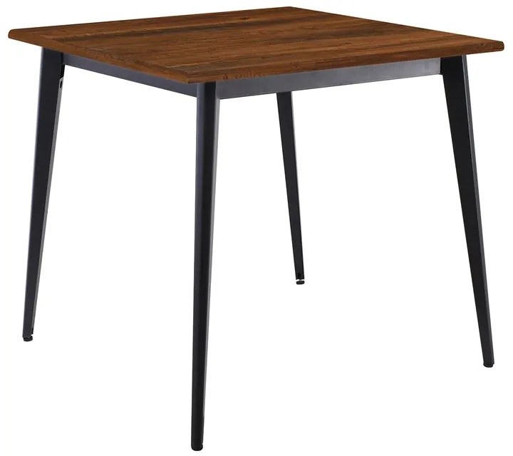VIDAL Τραπέζι Μέταλλο Βαφή Μαύρο, Επιφάνεια 80x80cm/16mm Contract Sliq Walnut 81x81x73cm