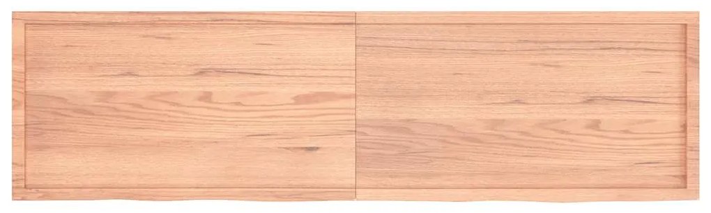vidaXL Ράφι Τοίχου Ανοιχτό Καφέ 220x60x(2-6)εκ. Επεξ. Μασίφ Ξύλο Δρυός