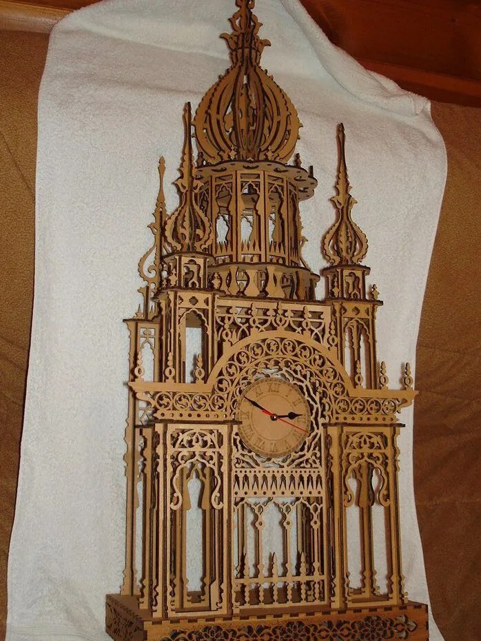 Intra απο ξύλο plywood 3mm-4mm πάχος – Ρολόι τοίχου Imperial Tower 12x15 cm INTRAVECTRY-MY547184