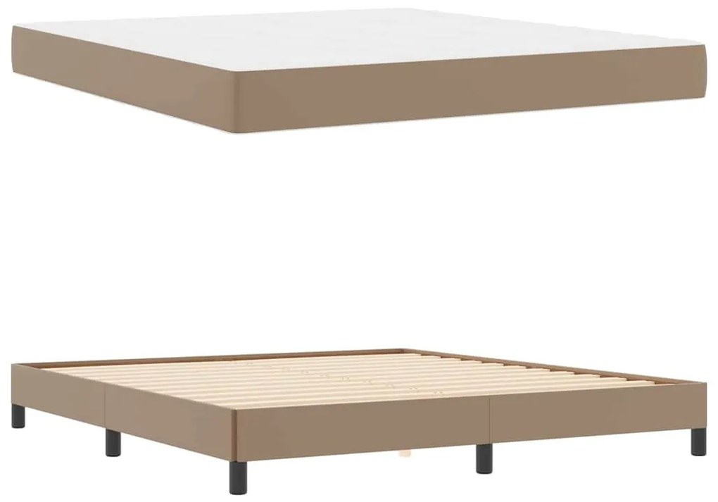 vidaXL Κρεβάτι Άλλο Καπουτσίνο 180 x 200 cm Τεχνητό δέρμα