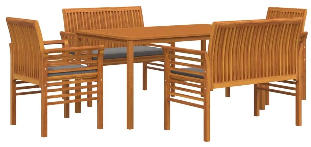 vidaXL Σετ Τραπεζαρίας Εξωτερικού Χώρου 5 τεμ. από Μασίφ Ξύλο Ακακίας