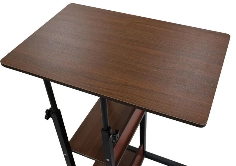 Βοηθητικό τραπέζι Babs τροχήλατο καρυδί-μαύρο 60x40x86εκ 60x40x92 εκ.