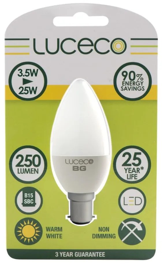 Luceco B15d Led Κεράκι Μπαγιονέτ 3,5W 250lm Θερμό Λευκό