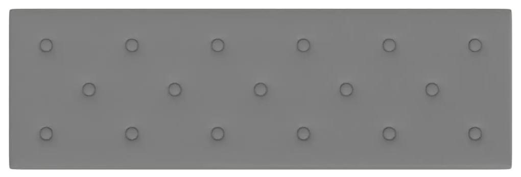 Πάνελ Τοίχου 12 τεμ. Γκρι 90 x 30 εκ. 3,24 μ² Συνθετικό Δέρμα - Γκρι