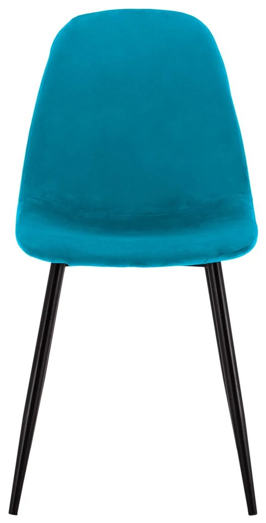 Καρέκλα LEONARDO Βελούδο Τιρκουάζ 45x53x85Υ εκ. 4αδα 45x53x85 εκ.