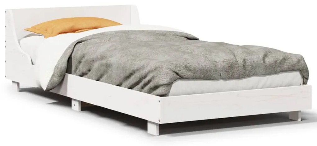 vidaXL Σκελετός Κρεβ. Χωρίς Στρώμα Λευκό 75x190 εκ Μασίφ Πεύκο