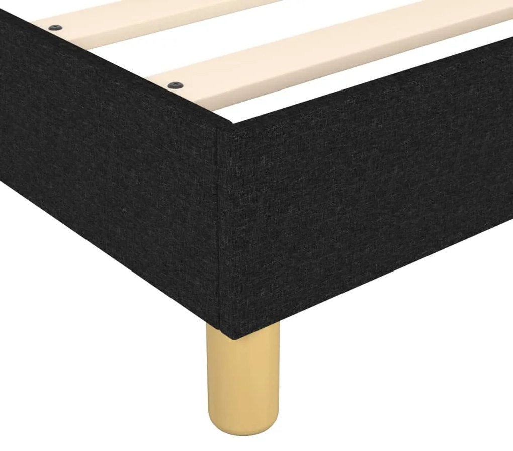 vidaXL Κρεβάτι Boxspring με Στρώμα Μαύρο 100 x 200 εκ. Υφασμάτινο