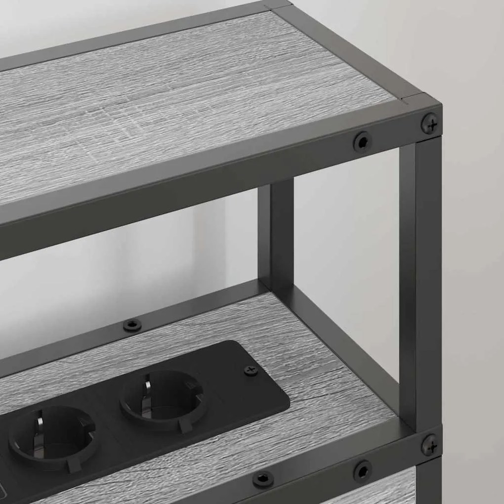 vidaXL Κεφαλάρι Αποθήκης με ράφι Γκρι sonoma 100 cm Επεξεργασμένο ξύλο