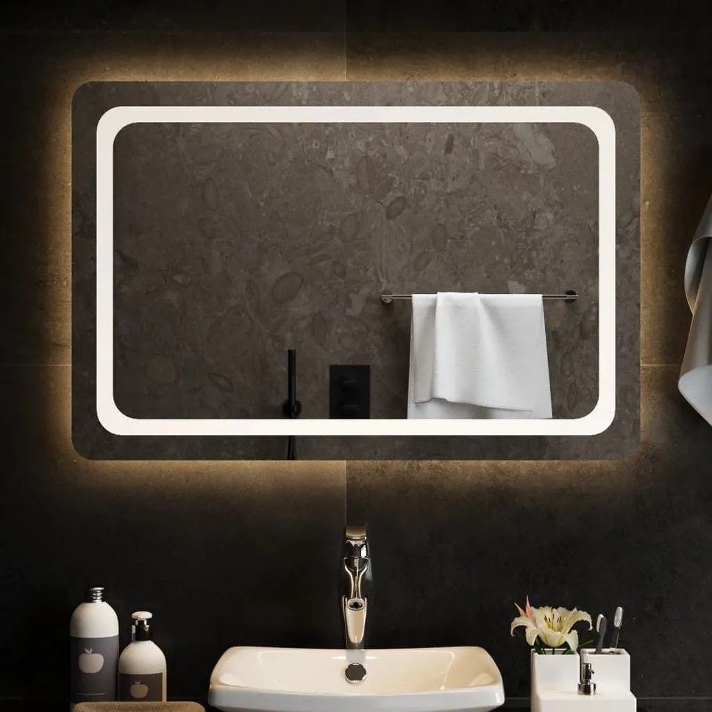 Καθρέφτης Μπάνιου με LED 90x60 εκ. - Διαφανές