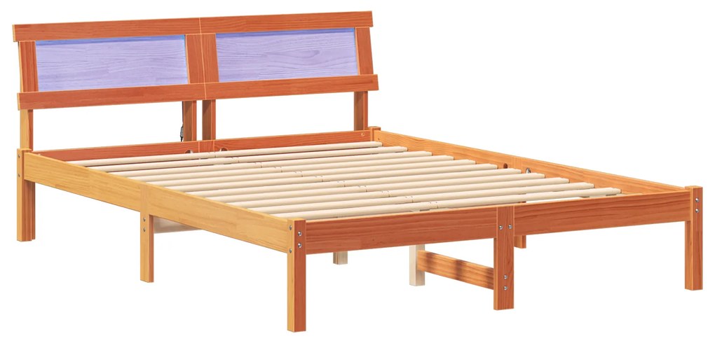 vidaXL Σκελετός Κρεβατιού Καφέ κεριού 140 x 190 cm Ξύλο πεύκου