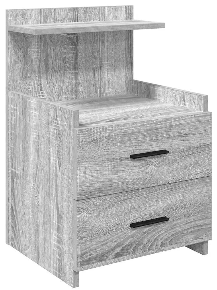 vidaXL Κομοδίνο με 2 Συρτάρια Γκρι Sonoma 40x36,5x62 εκ.