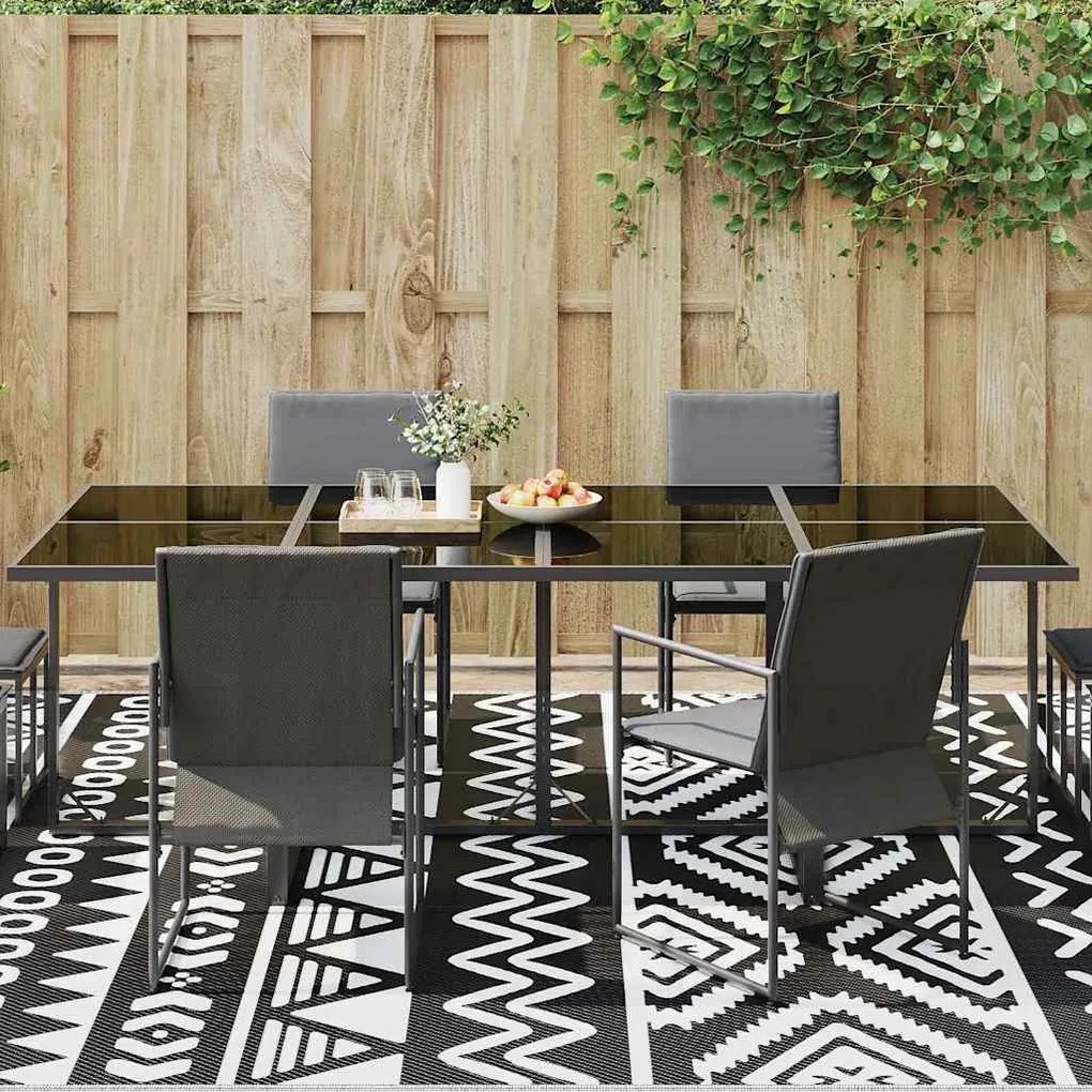 vidaXL Χαλί εξωτερικού χώρου μαύρο σχέδιο 300 x 400 cm PP