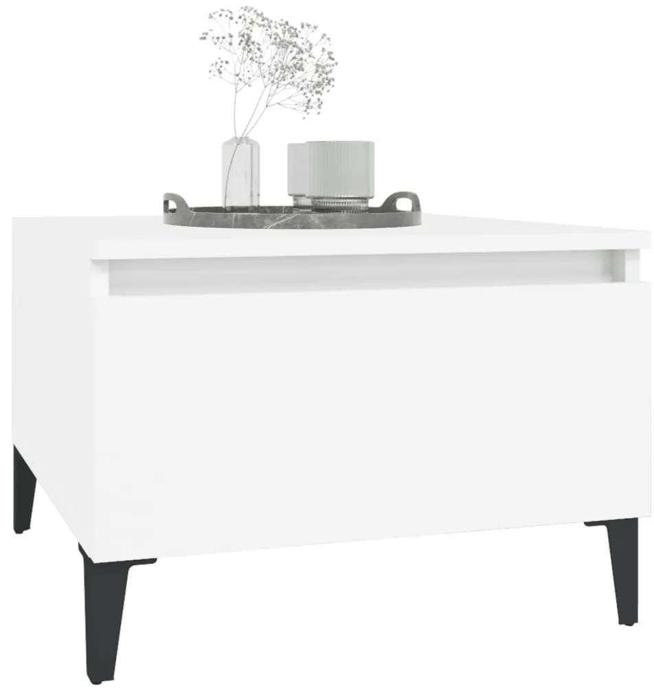 vidaXL Βοηθητικά Τραπέζια 2 τεμ. Λευκά 50x46x35 εκ. Επεξεργασμένο Ξύλο