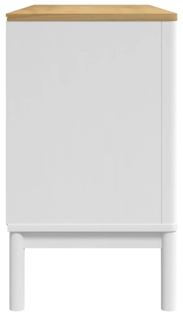 vidaXL Ντουλάπι FLORO Λευκή 114 x 43 x 74 εκ. από Μασίφ Ξύλο Πεύκου