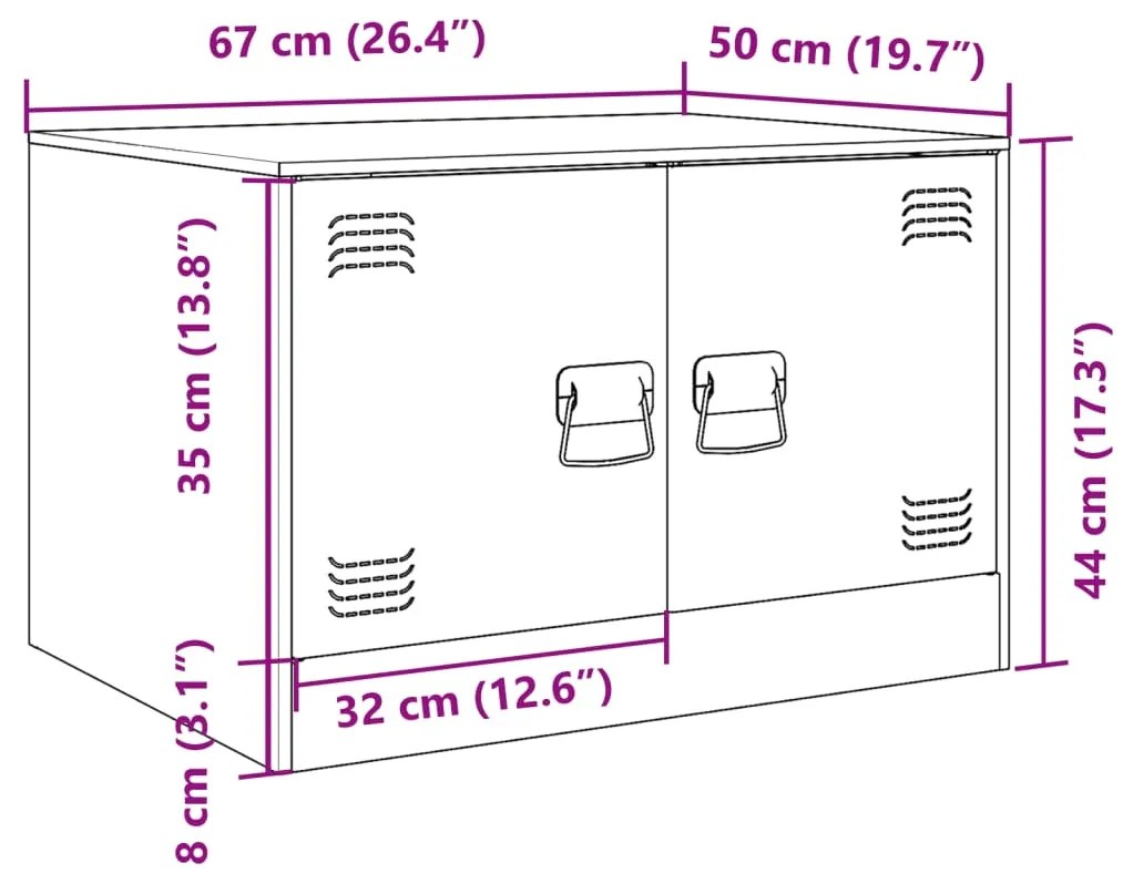 Τραπέζι Κήπου Κίτρινο Μουσταρδί 67x50x44 εκ. Ατσάλινο 841730
