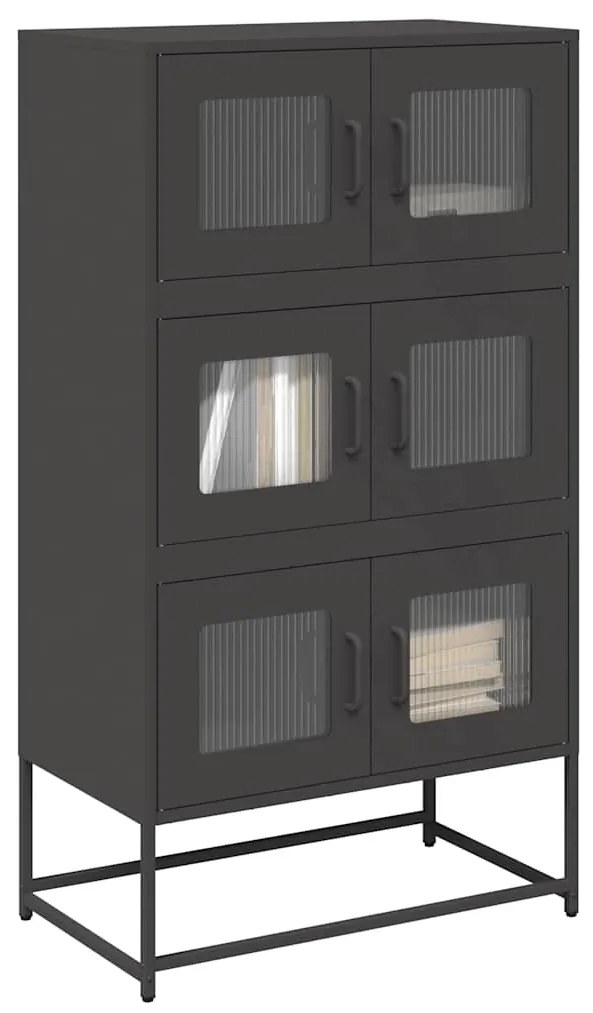 vidaXL Highboard Μαύρο 68x39x123 cm Χάλυβας
